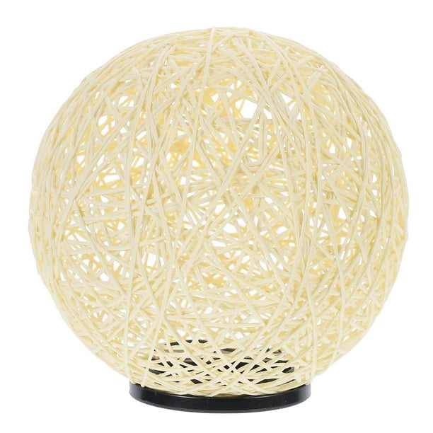 1 unid lámpara de bola creativa de ratán lámpara de escritorio tejido de escritorio lámpara de escritorio decoración beige