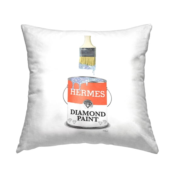 Stupell Industries Trendy Glam Paint Can Fashion Square Decorative Printed Throw Pillow, 18 x 18,