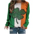 thumbnail image 1 of Pompotops Sweat-Shirt Classique à Manches Longues Col Rond Imprimé St. Patrick pour Femmes en Solde, 1 of 5
