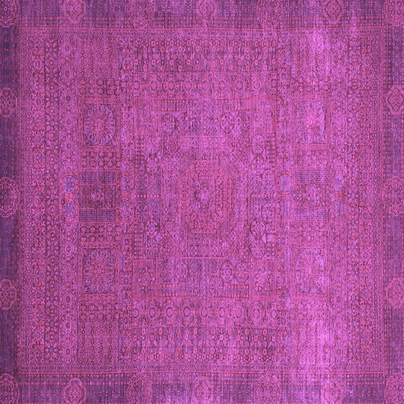 Ahgly Company Indoor Square Oriental Purple Modern Area Rugs, 6' Square