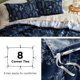 thumbnail image 5 of Funda de edredón reversible, color azul marino, tamaño queen, con 2 fundas de almohada, 5 of 7