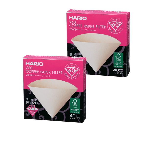 Hario V60 Paper Filter Natural 01, 40ct box (2)