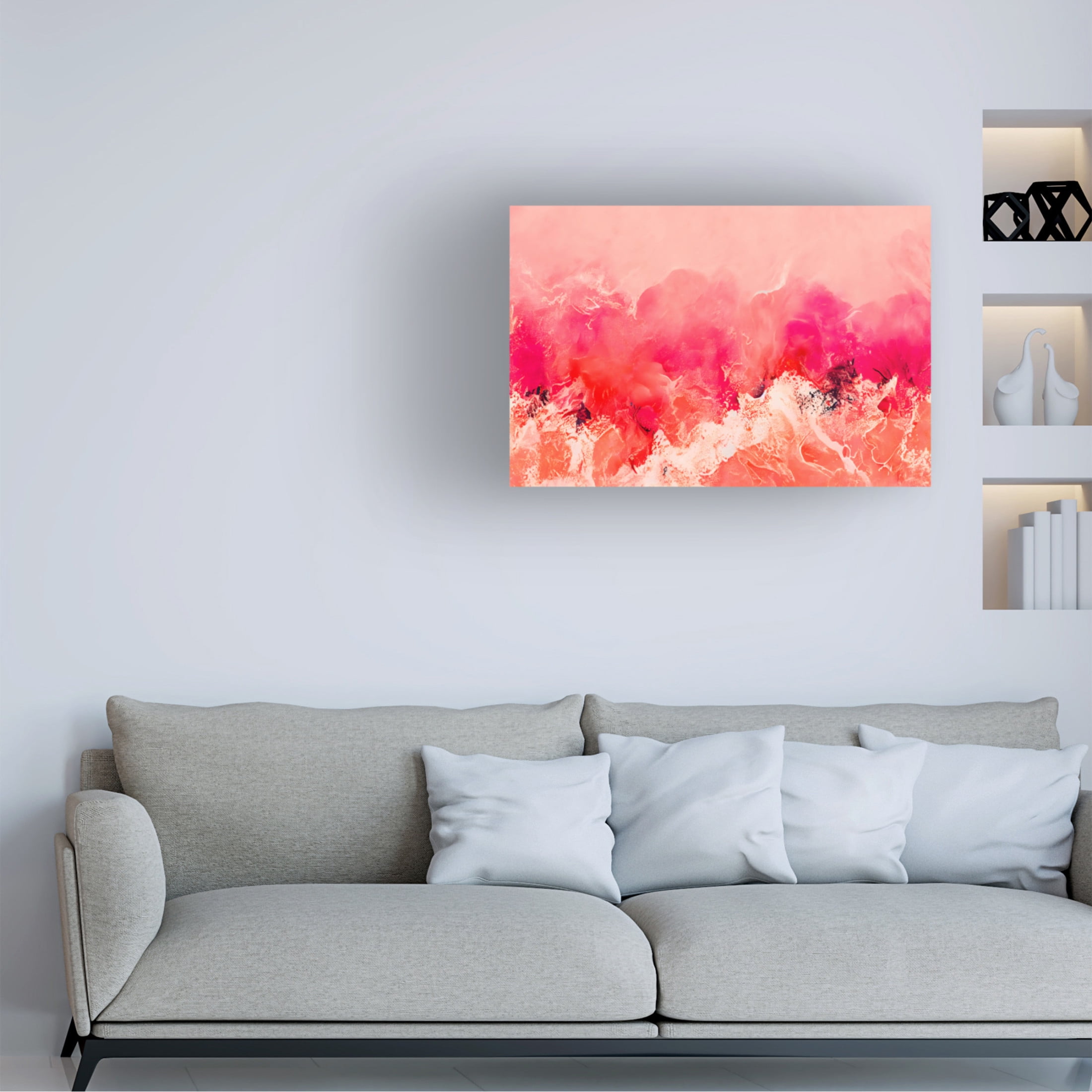 Canvas Wall Art - Treechild 'Pink Wave' Wall Art for Living Room, Bedroom, or Office D?cor by Trademark Fine Art - 32 x 22 Inches