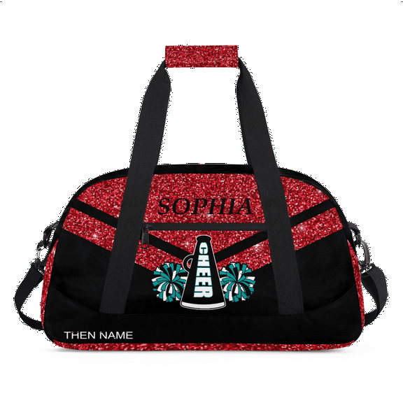 Personalized Children Cheerleading Bag with Name and Team Name Custom Sports Travel Gym Bag Foldable Overnight Weekender Bags for Women Men