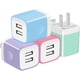 thumbnail image 1 of X-EDITION Cargador de pared USB, paquete de 4 adaptadores de corriente USB de doble puerto de 2,1 A, cargador de pared, bloque de carga compatible con iPhone 13 12 11 XS XR X 8 7 6S 6 Plus SE, Pad, Sa, 1 of 4