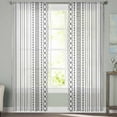 thumbnail image 2 of Boho Black Stripe Sheer Curtains 96 Inches Long 2 Panels Set, Window Sheer Curtains for Living Room/Bedroom, Rustic Tribal Patterns Ethnic Bohemian Light Filtering Rod Pocket Curtain 52'' x 96'' x 2, 2 of 7