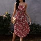 thumbnail image 1 of Vestido largo con estampado floral poliéster resistente a las arrugas correas ajustables transpirables vestido de verano sin tirantes dobladillo alto y bajo para mujeres y ANGGREK  Otros, 1 of 6