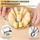thumbnail image 4 of Rebanador de manzanas, versión mejorada con 12 cuchillas, extra grande, de acero inoxidable, ultra afilado, deshuesador y divisor para manzanas de hasta 4 pulgadas (actualizado en plata), 4 of 6