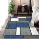 thumbnail image 1 of Alfombra moderna Haperlare con diseño geométrico, lavable, antideslizante, fina, para dormitorio y sala de estar, 1,22 m x 1,83 m, azul marino, 1 of 7