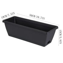 Hovilon Window Box Planter,Window Box Plastic Vegetable Planters with Trays Vegetables Growing Container Garden Flower Plant Pot for Balcony,Window Sill,Patio,Garden(L)