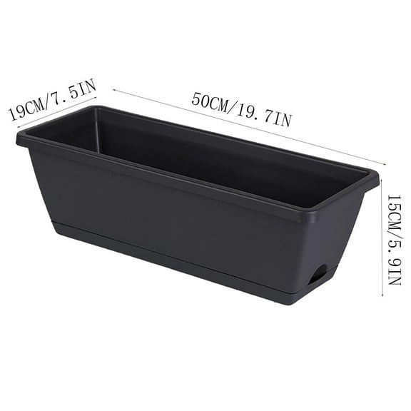 Jioakfa Window Box Planter,Rectangular Indoor And or Flower Pots For Windowsill,Patio,Porch,Garden Balcony,With A Planter Tray And 2 Drainage Holes To Prevent Water Leakage