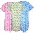 thumbnail image 4 of JEFFRICO 3 Pack House Dresses for Women with Pockets - Lightweight Breathable Short Sleeve Muumuu & Nightgowns - Snap Front Housecoat and Dusters for Women, 4 of 4