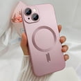 thumbnail image 5 of Magnetic Case for iPhone 15 Plus Phone Case for Women, Cute Matte Luxury Soft Metallic Luster Design with Camera Lens Protector, Compatible with Magsafe Case for iPhone 15 Plus 6.7"-Pink, 5 of 12