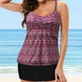 thumbnail image 2 of NIEWTR Women's Cute Floral Print Swimsuits V Neck Tummy Control Tankini Set(Red,M), 2 of 8