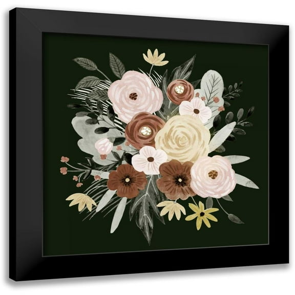 Borges, Victoria 12x12 Black Modern Framed Museum Art Print Titled - Earthy Bouquet I