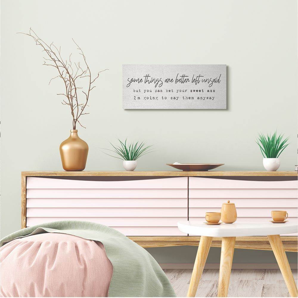 Stupell Industries Better Left Unsaid Funny Family Word Design Canvas Wall Art by Daphne Polselli