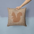 thumbnail image 2 of Carolines Treasures BB1119-BL-BN-PW1414 Squirrel Burlap and Brown   Canvas Fabric Decorative Pillow BB1119 14Hx14W, 2 of 4