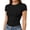 Black, variant on Summer Tops for Women , Slim Fit Base Layer Thin Stretchy Round Neck Short Sleeve Tee , Womens Summer Tops,White M