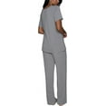 thumbnail image 2 of Vanity Fair Women's Beyond Comfort Modal Pajama Set, Short Sleeve, Steel Grey Heather, S, 2 of 4