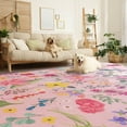 thumbnail image 4 of Ultrug Floral Area Rug Soft Non Slip Vintage Rugs for Living Room Bedroom Home Deocr Flower Carpet,5'x7',Pink, 4 of 7