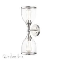 14132-91-Livex Lighting-Ashridge - 2 Light Bath Vanity-19 Inches Tall and 6.5 Inches Wide-Brushed Nickel Finish