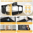 thumbnail image 5 of Babyeap Baby Playpen, Play Yard, Toddlers Playards, 50"x50" Infant Travel Fence with Basket, Black, 5 of 8
