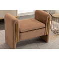 thumbnail image 2 of Miekor Furniture Velvet Fabric Single Bench Shoe Bench Makeup Bench For Bedroom Indoor,Coffee W4US2001, 2 of 9