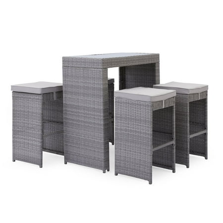 Rattan Bar Furniture - Coral Coast Pembrey Rattan 5 Piece Outdoor Bar Set