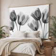 thumbnail image 3 of Tulip Black White Large Tapestry for Bedroom Wall Hanging Tapestry, Spring Floral Botanical Bloom Ceiling Backdrop Tapestries Poster Blanket Wall Decor for Teens Room Living Room Dorm 85" x 90", 3 of 8