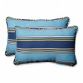 thumbnail image 1 of Pillow Perfect 601465 Outdoor & Indoor Bonfire Regata Rectangular Throw Pillow, Set of 2 - Blue, 1 of 2