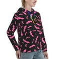 thumbnail image 3 of Hoodies for Women - Halloween pink bats black cool Comfrt Colour Drawstring Women'S Fashion Hoodies & Sweatshirts, Fall Outfits Clothes for Women 2024 Pullover with Kangaroo Pocket, 3 of 7