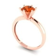 thumbnail image 2 of Clara Pucci 14K Rose Gold Solid Gold Red Solitaire Anniversary Ring for Women - 1 cttw Round Cut, 2 of 8