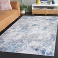 thumbnail image 3 of SAFAVIEH Santa Monica Kayley Abstract Polyester Area Rug, Ivory/Blue, 5' x 8', 3 of 13