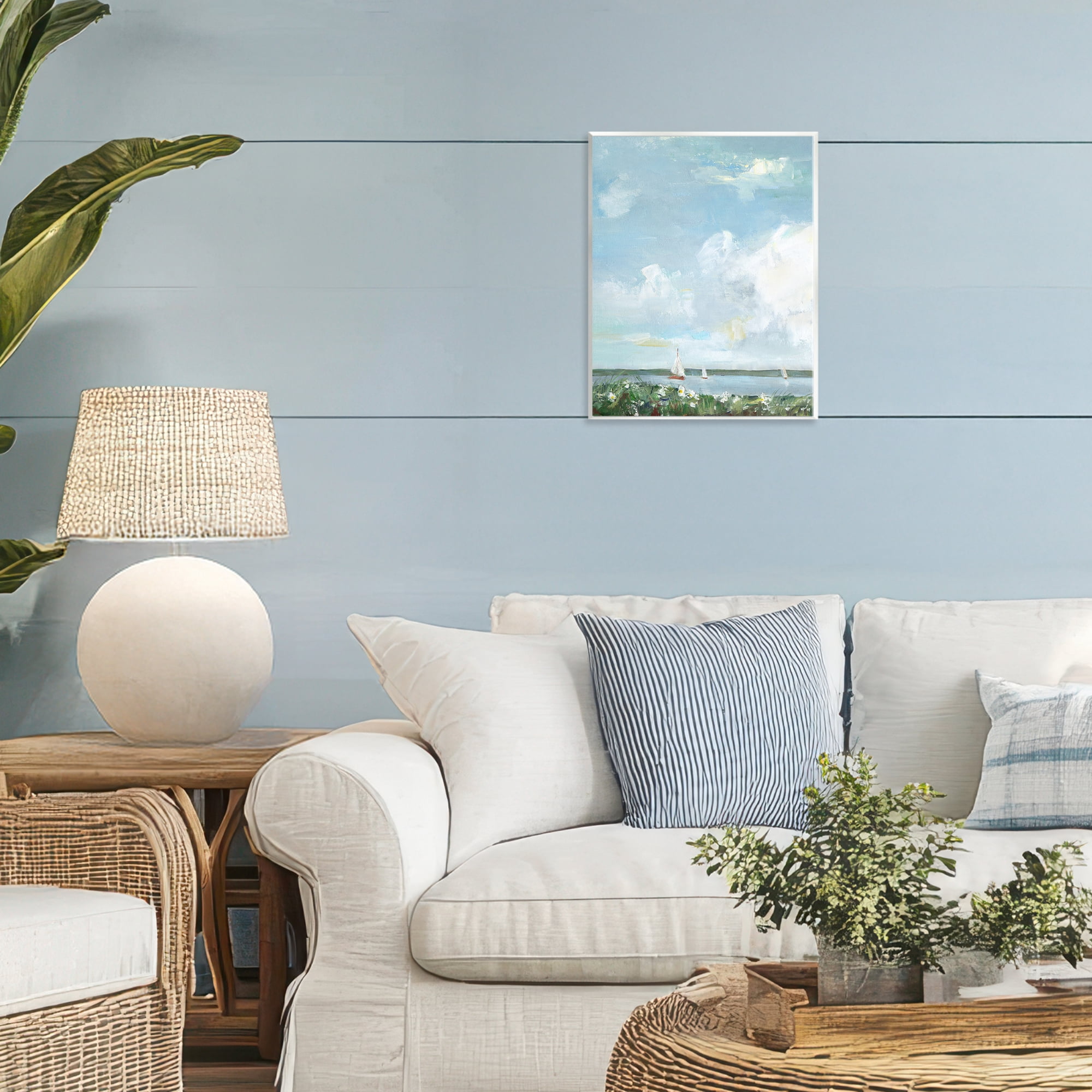 Stupell Industries Seaside Sailing Under Clouds Wall Plaque Art, design by Sally Swatland