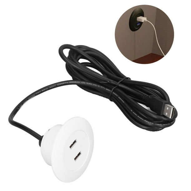 Toma de Carga USB para Sofá, Regleta Empotrada Con dos Puertos de Carga USB, Ideal para Sofá, Mesa, Mesita de Noche, Oficina y Hogar.