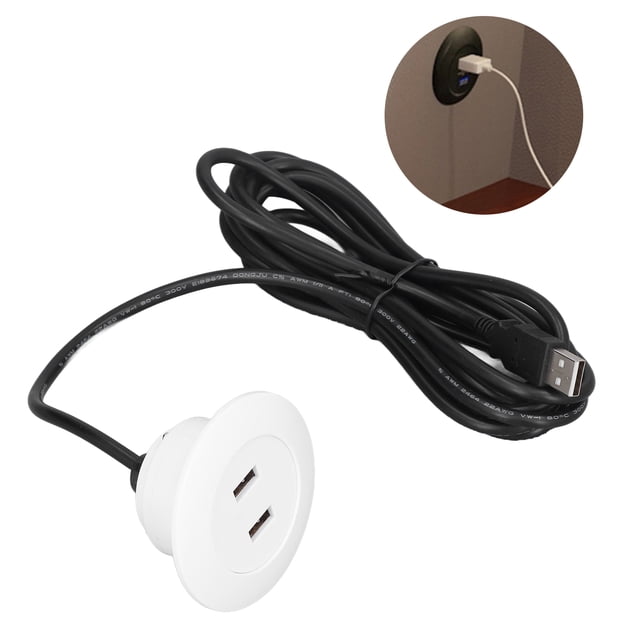 Toma de Carga USB para Sofá, Regleta Empotrada Con dos Puertos de Carga USB, Ideal para Sofá, Mesa, Mesita de Noche, Oficina y Hogar.