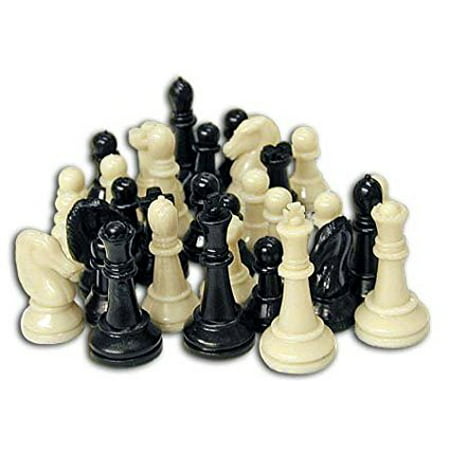 32 Plastic Black and Cream Color Chessman Pieces,Walmartplete set of 32 tournament quality chessman pieces with 3-inch King By CSI Cannon