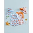 thumbnail image 3 of BemeyourBBs Toddler Baby Boy Girl Crab Swimsuit Infant Bathing Suit 3 Piece Rash Guard Set Crab Print Zipper Long Sleeve Swimming Tops Swim Trunks Shorts Set Sun Cap Summer Swimwear Beachwear, 3 of 9