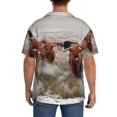 thumbnail image 7 of PAYOHTO Scottish Highland Cattle Winter Landscape Mens Hawaiian Casual Short-sleeved Shirt Tropical Summer Beach Button Down Shirts, 7 of 7
