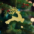 thumbnail image 4 of 6PCS Christmas Hanging Ornaments Christmas Tree Ornament Glitter Geetery Hanging Ornaments Xmas Holiday Home Decor/ Christmas Tree Deer Ornaments Gold 6Cm Beads Deer 6 Pack Opp, 4 of 7