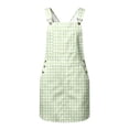 thumbnail image 3 of Bobifish Toddler Girls Suspender Dress Kids Girls Sleeveless Plaid Printed Cross Back Dress With Pocket Casual Kids Girls Dresss, 3 of 7