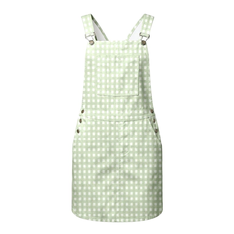 Bobifish Toddler Girls Suspender Dress Kids Girls Sleeveless Plaid Printed Cross Back Dress With Pocket Casual Kids Girls Dresss