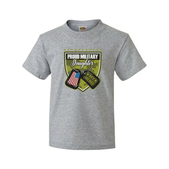 Inktastic Proud Military Daughter Soldier Hero Youth T-Shirt