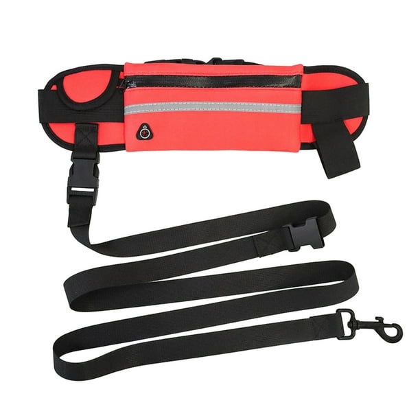 Xihbxyly Bolsa para Pasear Perros, Riñonera Deportiva Multifuncional, Nailon Resistente Al Desgarro, Portabotellas, Bolsillo para Móvil, Diseño Reflectante, Ideal para Correr de Noche, Talla Ajustabl