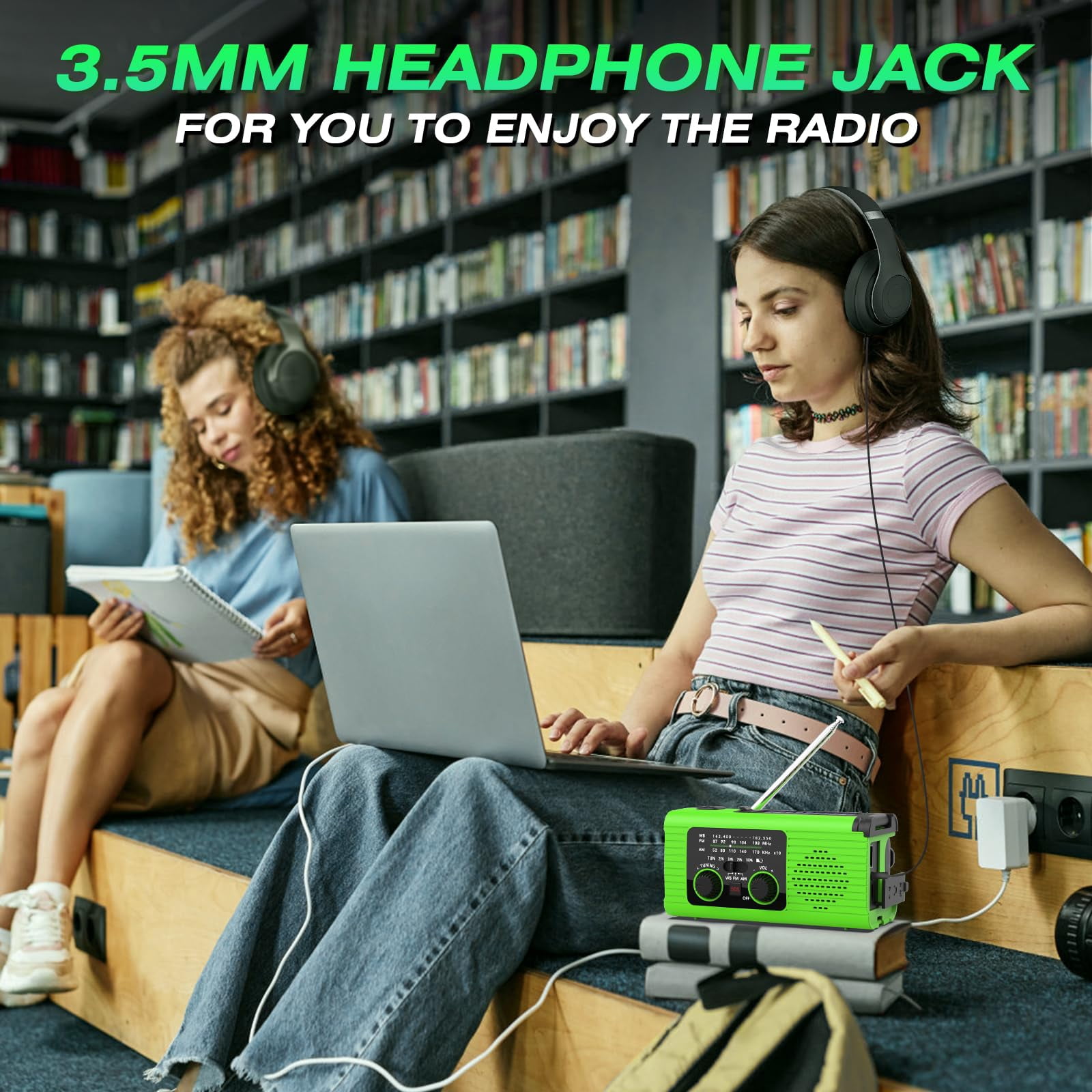 Radios For Emergency  Multifunction Solar Hand Crank Noaa Weather Am/fm Radio 4000mah With Usb Charged Reading Lamp Flashlight Sos Alarm Headphone Jack Camping Emergencies