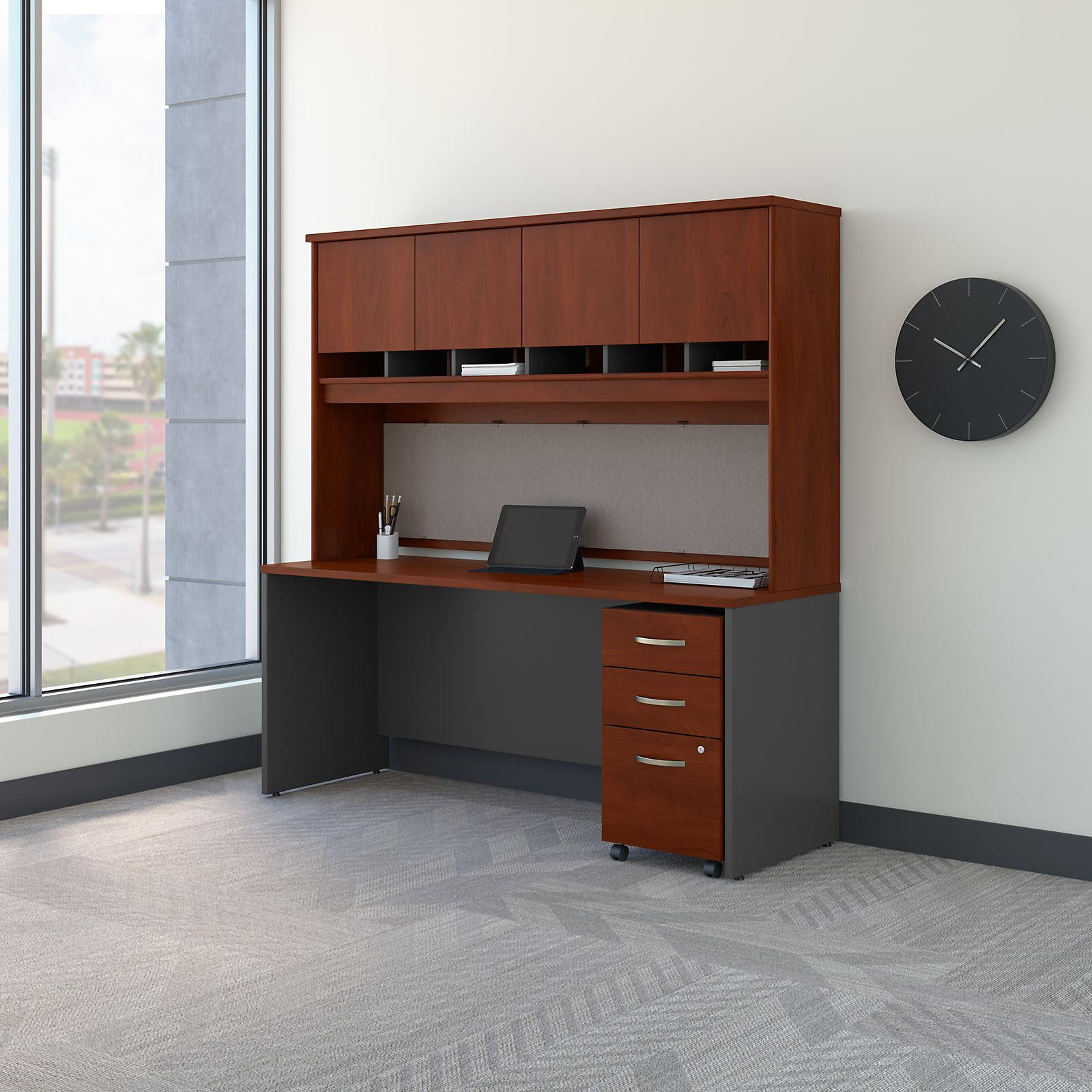 Bush Furniture Series C 72 in. Office Desk with Hutch and Mobile File