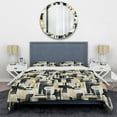 thumbnail image 3 of DESIGN ART Designart "Metropolitan Neutral Color Geometric I" Beige Modern Bed Cover Set With 2 Shams Twin, 3 of 5