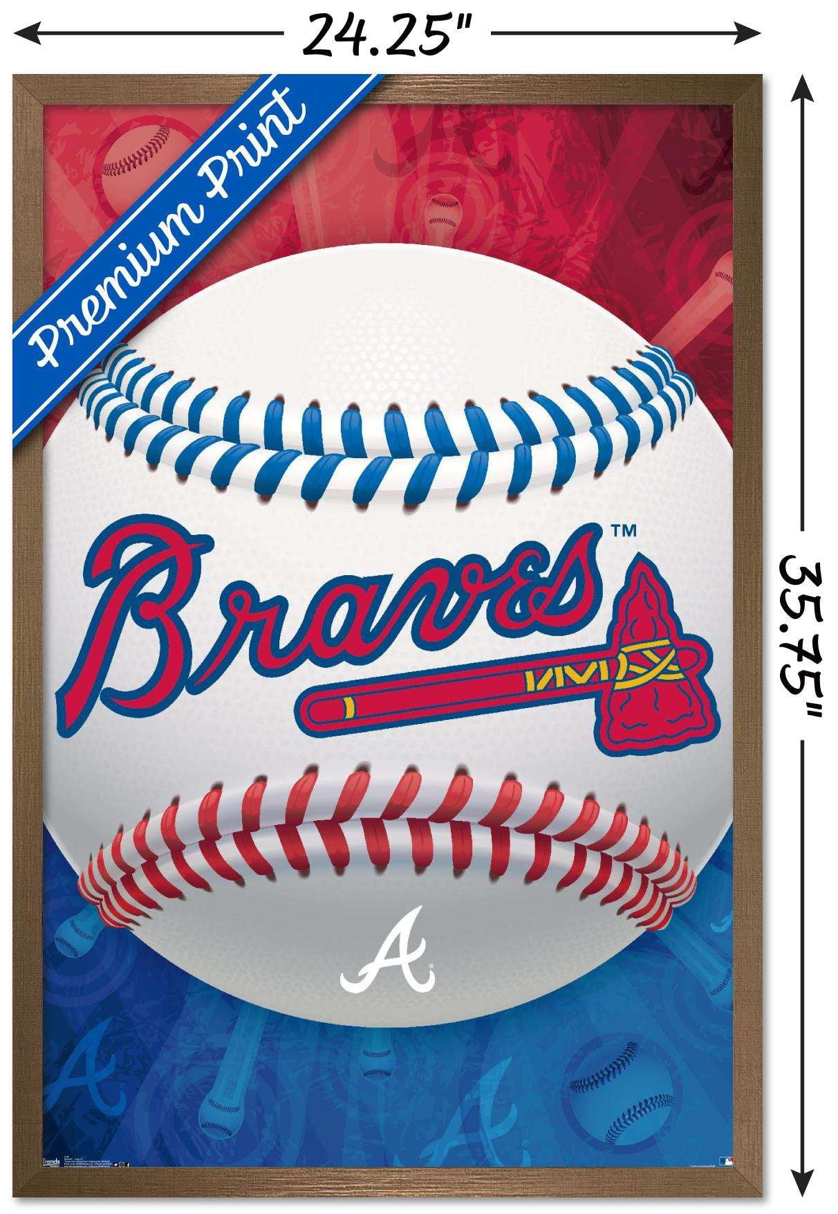 MLB Atlanta Braves - Logo 13 Wall Poster, 22.375" x 34", Framed