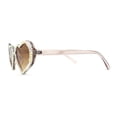 thumbnail image 3 of Full Rhinestone Studded Bubbly Heart Shape Cute Sunglasses Beige Brown, 3 of 4