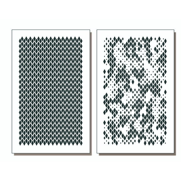 2 PACK Mylar Camouflage Stencils DIY Airbrush Paint Mask Diamond CAMO